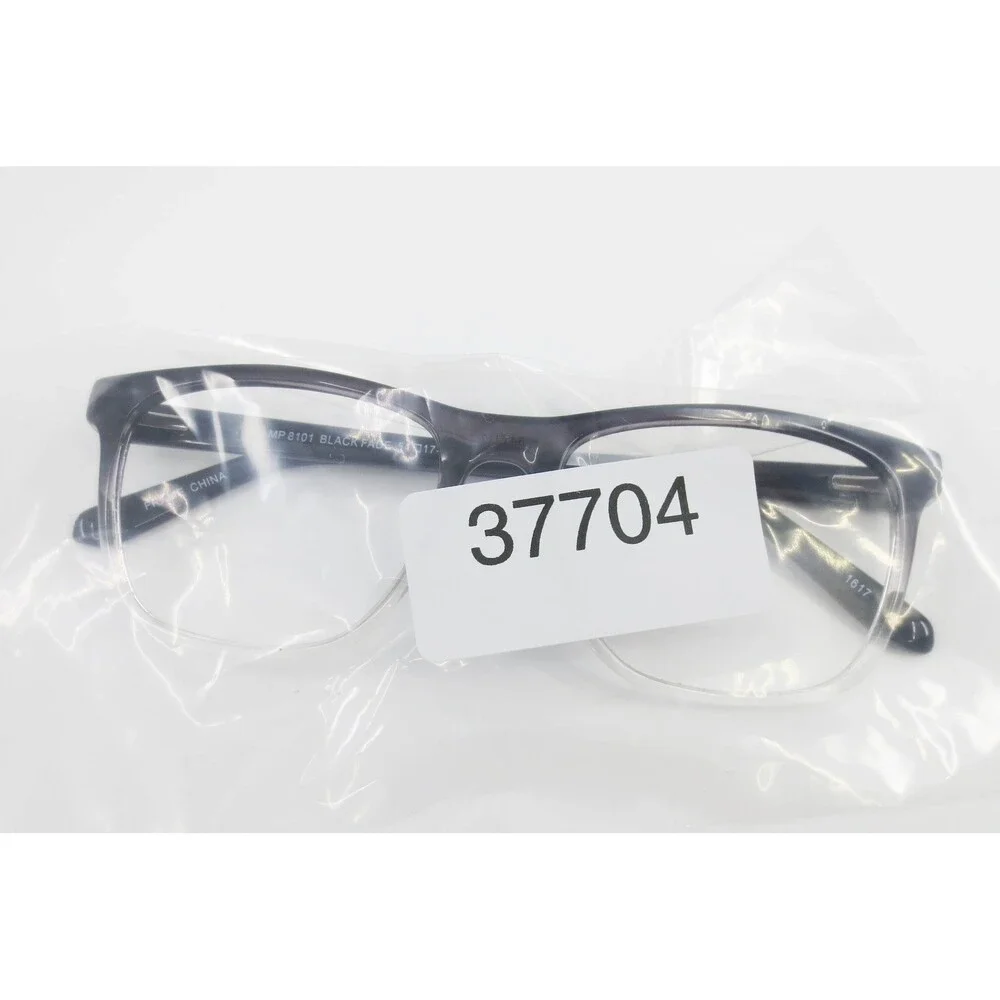 MP 8101 Black Fade Square Eyeglass Frames 54-17-145 Gradient Clear Bottom
